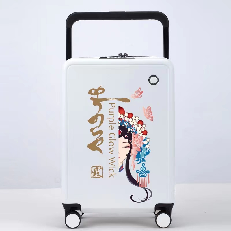 Werkseitig angepasster ABS+PC-Gepäckkoffer 20 Zoll mit breitem Trolley und USB-Ladegerät, stummgeschaltete Räder, Outdoor-Reisetasche
