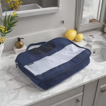 Tragbare Toilettentasche aus Stoff, Aufbewahrungstasche für Fitness, Outdoor-Reisen und Business- und Schuhaufbewahrung
