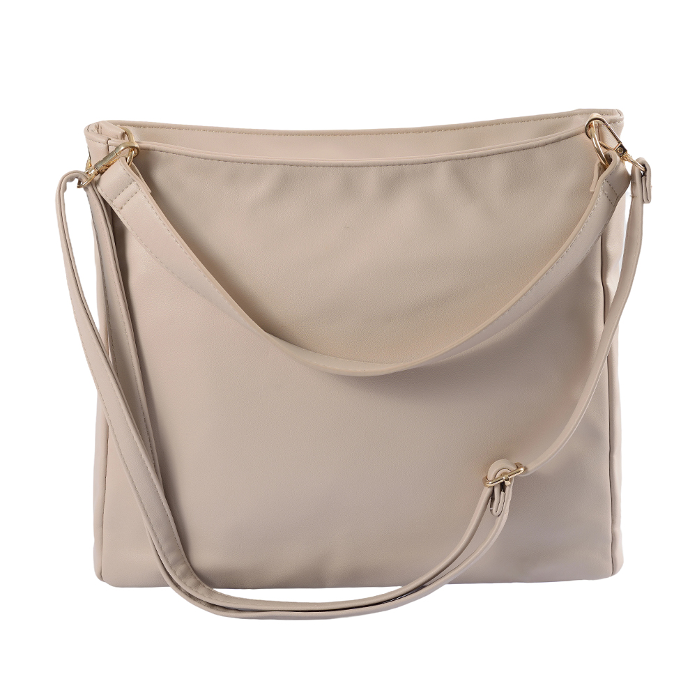 Damenhandtasche aus weichem Leder, verstellbarer Riemen, Polyesterfutter