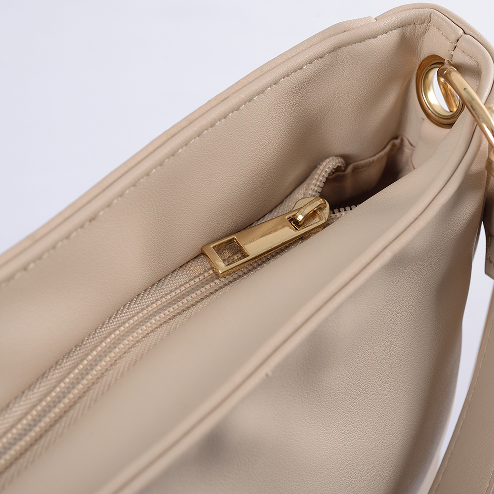 Damenhandtasche aus weichem Leder, verstellbarer Riemen, Polyesterfutter