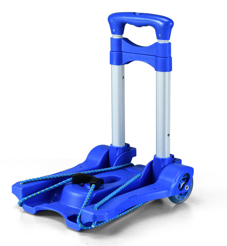 Aluminium-Lugggae-Wagen von höchster Qualität, zusammenklappbar, mit festen Rädern, robuster Einkaufswagen, multifunktionaler tragbarer Trolley, Carretillas