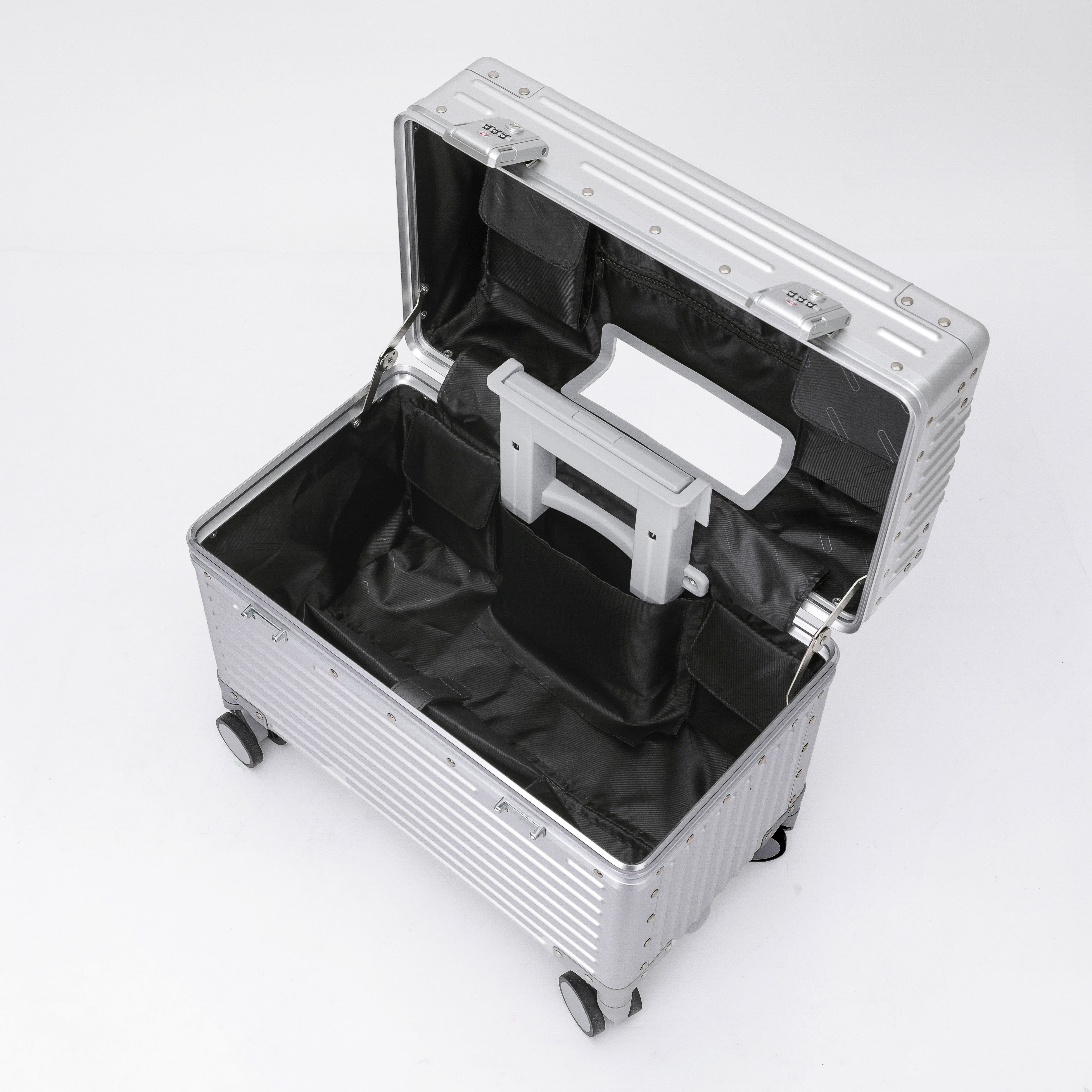 Fashion Matel Trolley aus Magnesium und Aluminium, Reisegepäck, multifunktionale Innentasche